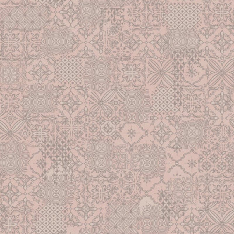 Vintage Tile Pattern Clash Soft Pink