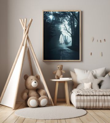 Ghost Halloween In The Dark Road