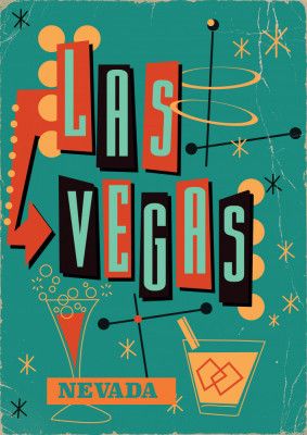 Las Vegas Nevada Vintage Style Travel Poster