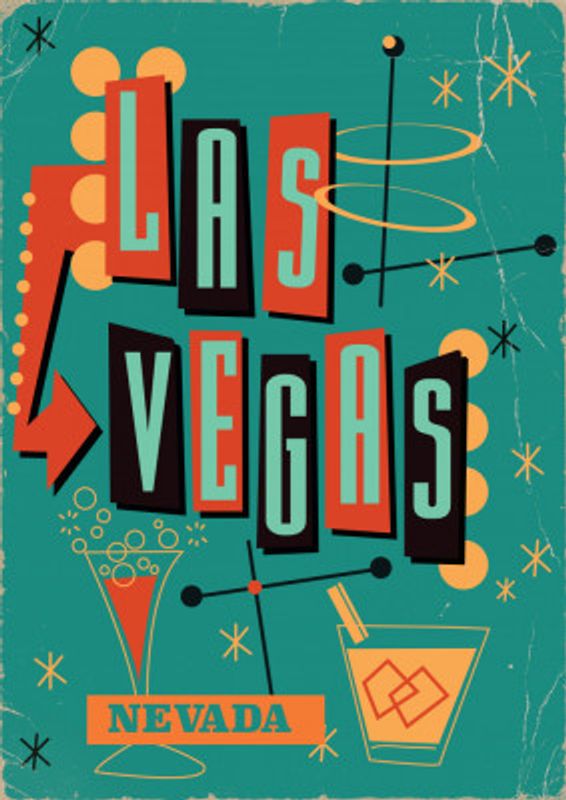 Las Vegas Nevada Vintage Style Travel Poster