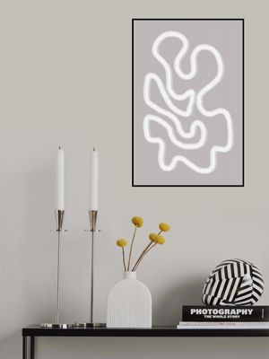 Abstract Art With Fluid White Lines