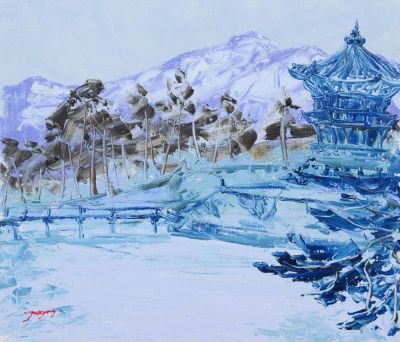 Winter at Gyeongbokgung Palace in Seoul Korea