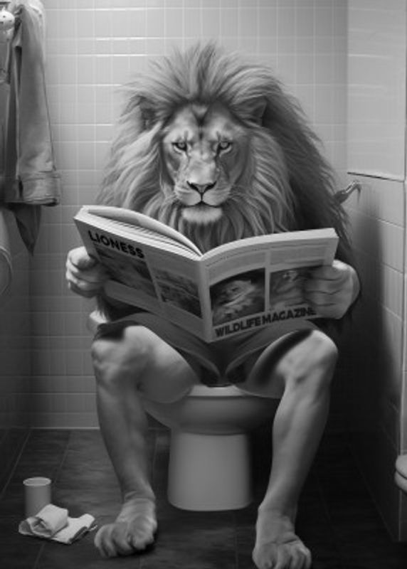 Lion In the Toilet