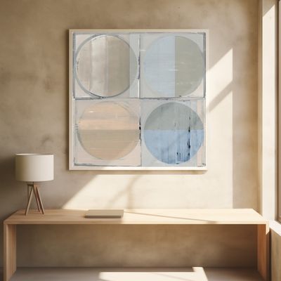 Four Circles and Squares Art Print 1