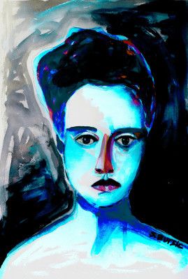 Lady watercolour woman portrait