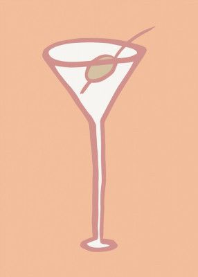 Olive In Glass Peach Fuzz Poster