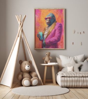 Gorilla In Pink Tuxedo