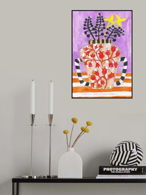 Colorful Vase With Abstract Floral Patterns
