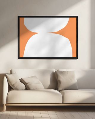 Geometric White Shapes On An Orange Background