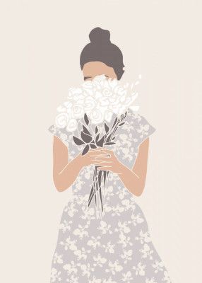 Girl With Flower Bouquet