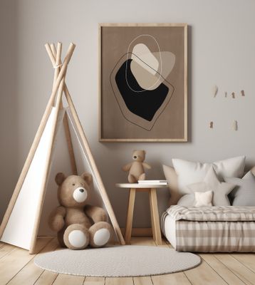 Layered Organic Shapes in Neutral Tones