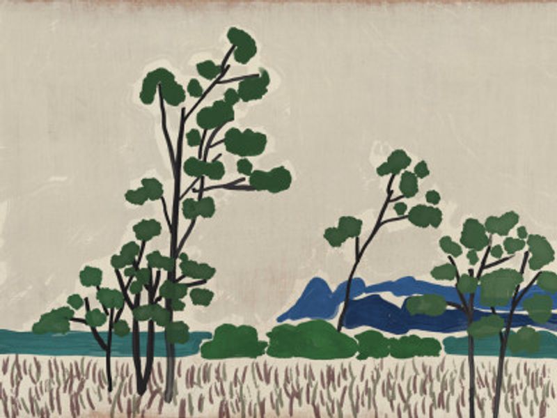 Landscape On Wood Panel