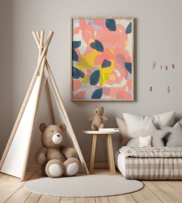 Abstract Painting In Pastel Colors. Botanical abstraction.