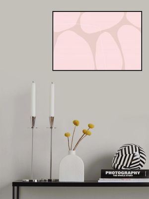 Pink Organic Shapes And Thin White Lines