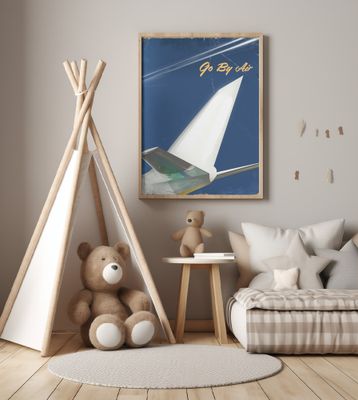 Go By Air Vintage Travel Poster