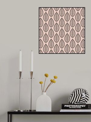 Black on Beige Leaves Pattern