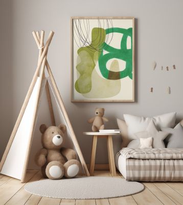 Painted Lines Green Tan Kopie