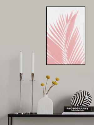 Pink Palm Leaves Silhouette