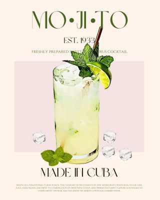 Mojito Print Cocktail