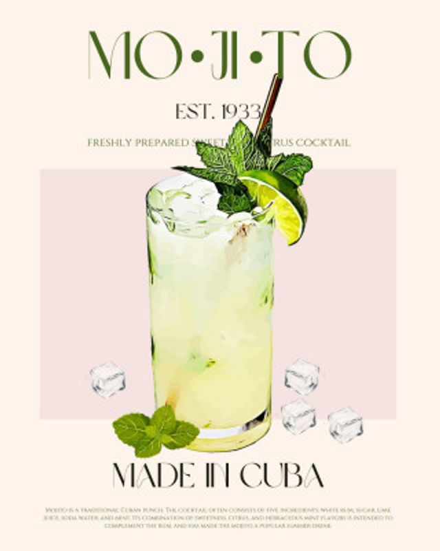 Mojito Print Cocktail