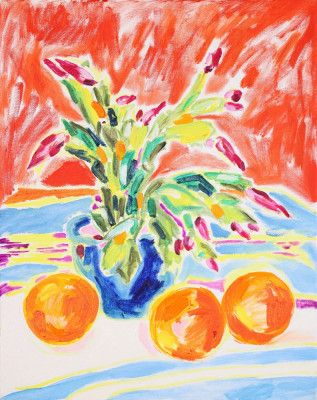 Schlumbergera And Three Oranges