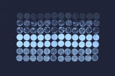 Meditation Circles Blue 24x36