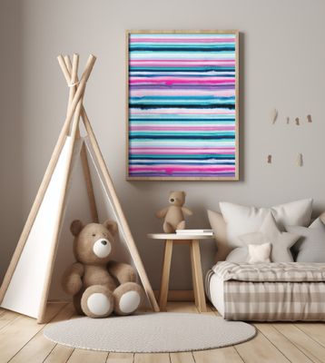 Ombre Stripes Watercolor Pink