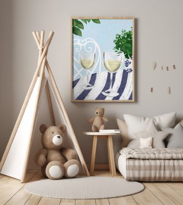 White wine under the tree