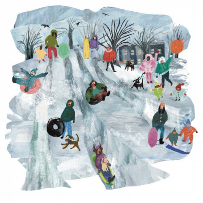 The Good Hill, Sledding in New England, Winter Art