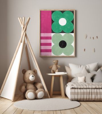 Bold Floral Geometry