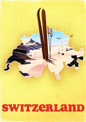 Switzerland Ski Poster