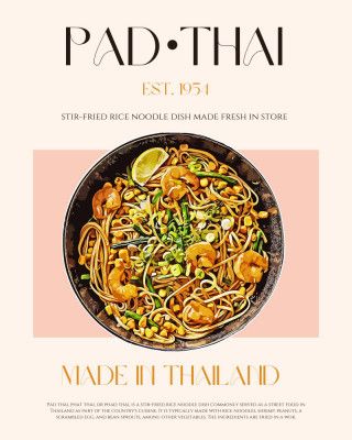 Elegant Illustration of Pad Thai