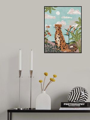 Peaceful Cheetah Under Moon
