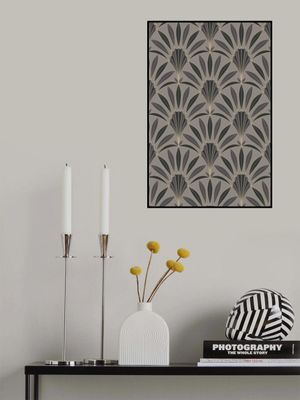 Art Deco Palm Leaves Fan Neutral