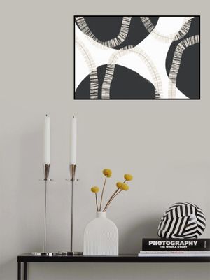 Black Shapes Interwoven With Textured