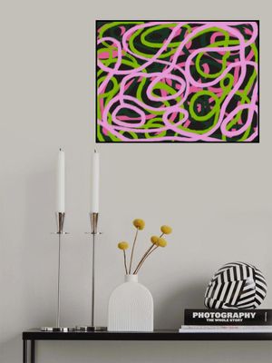 Intertwining Pink And Green Lines