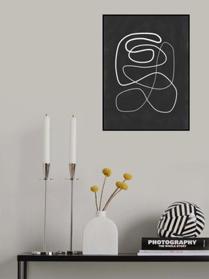 Fluid White Lines On A Dark Background