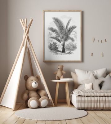 Vintage Palm Tree Drawing Vii