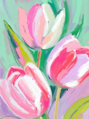 Vibrant Colorful Tulips