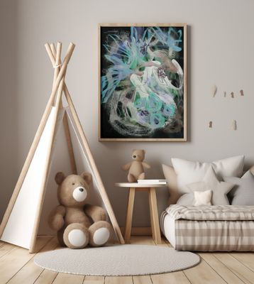 Abstract Moody Blue Dark Background