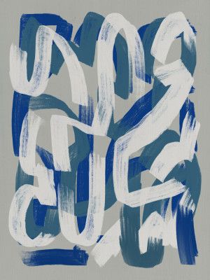 Dry brush abstract in grey and blue 02