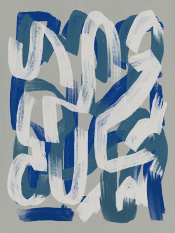 Dry brush abstract in grey and blue 02