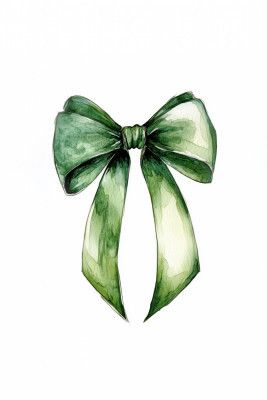 Green Bow Water Color