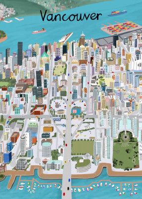 View Over Vancouver City by Artist Carla Daly