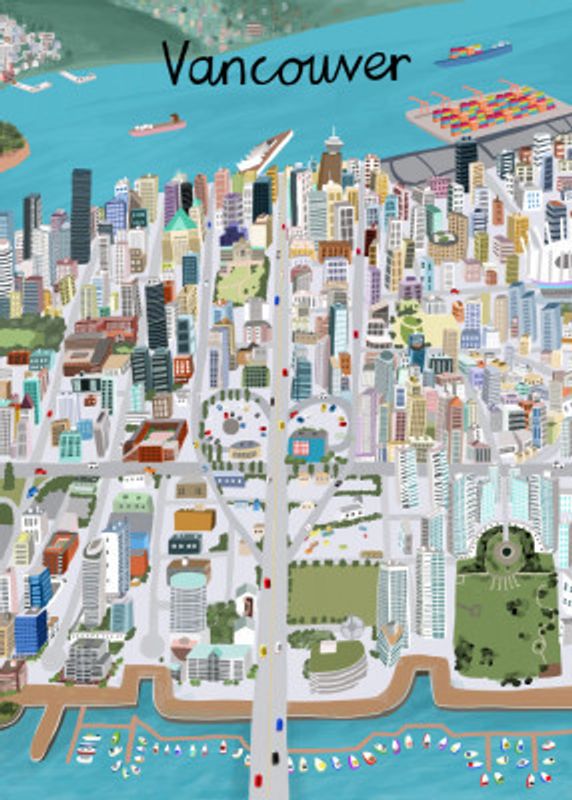 View Over Vancouver City by Artist Carla Daly