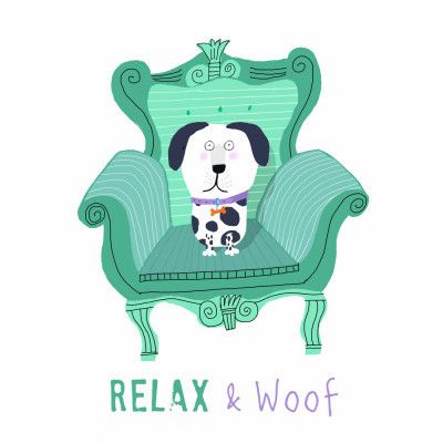 Relax and Woof! Cute Black and White Dog Sitting on Armchair