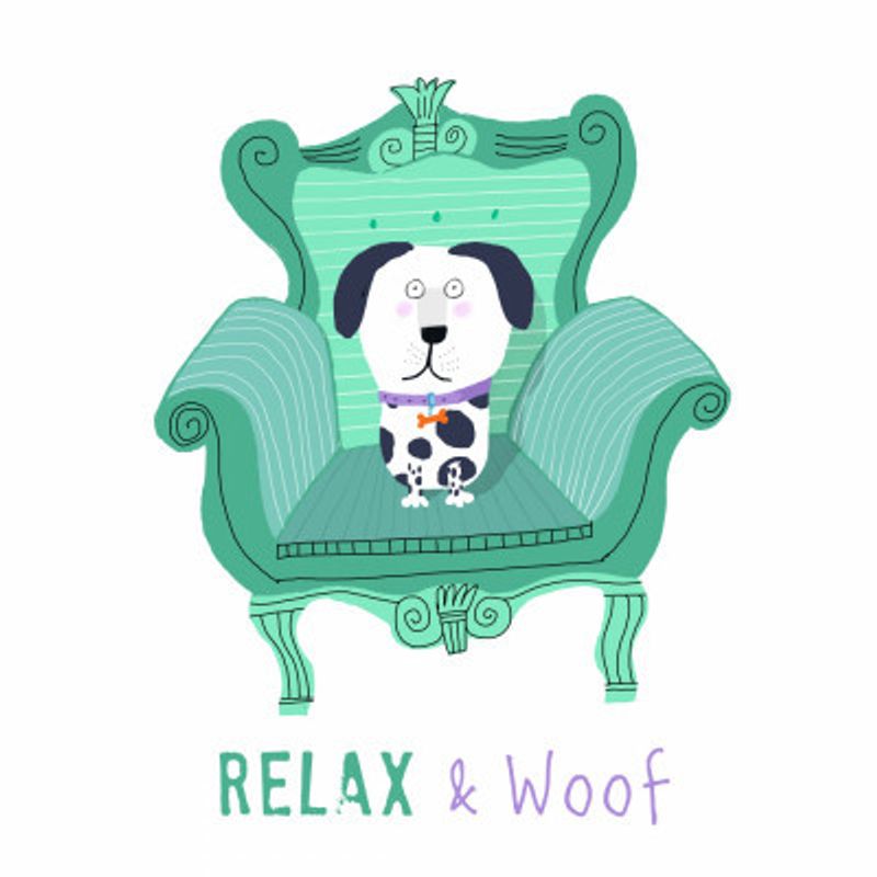 Relax and Woof! Cute Black and White Dog Sitting on Armchair