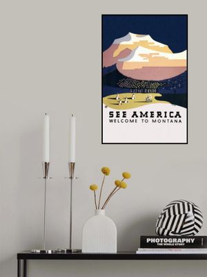 See America. Welcome To Montana (1936) Travel Poster By Richard Halls