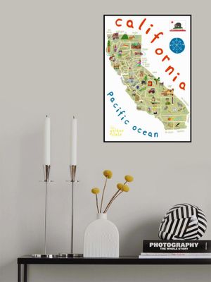 Illustrated Map of California by Artist Carla Daly