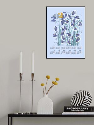 calendar 2025 Linocut flowers light